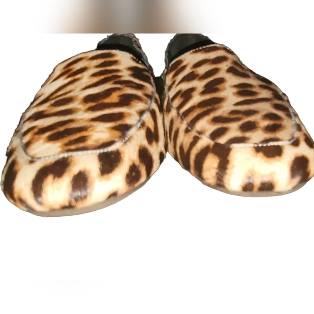 Gianni Bini Genuine Calf Fur Animal Print Loafer Shoes